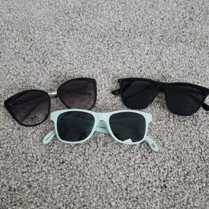 Stylish Sunglasses Trio - Black and Mint